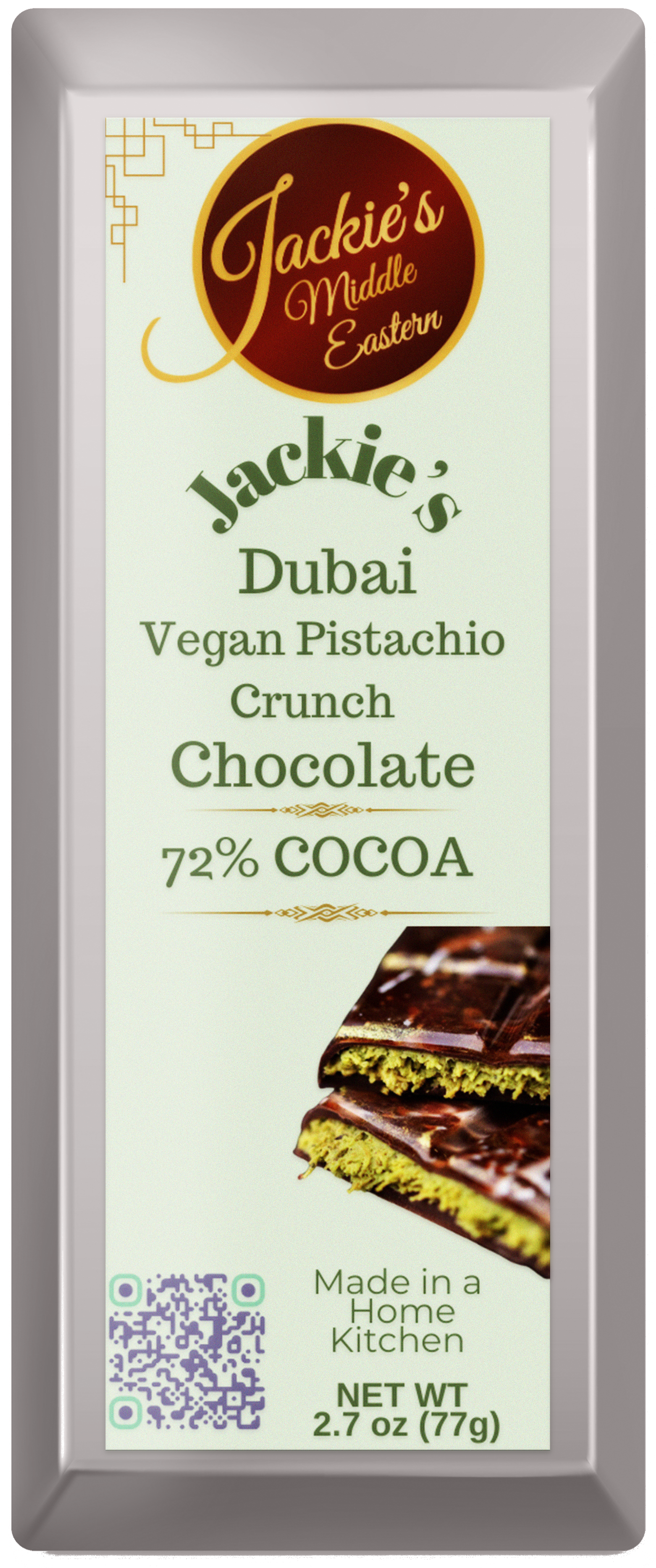 Jackie's Dubai Chocolate Dark Vegan - 2.7 OZ