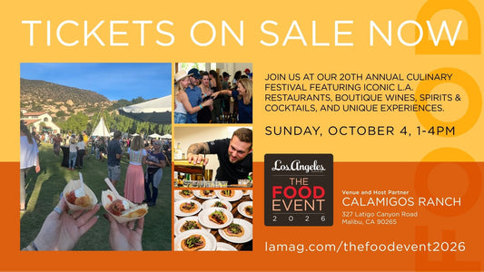 The Food Event 2026 poster for October 4 at Calamigos Ranch in Malibu