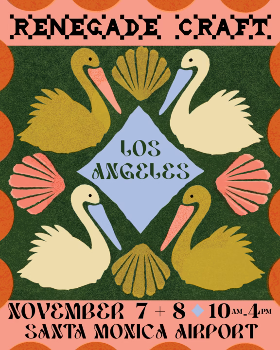 Renegade Craft Los Angeles flyer for November 7 and 8, 2026, at Santa Monica Airport